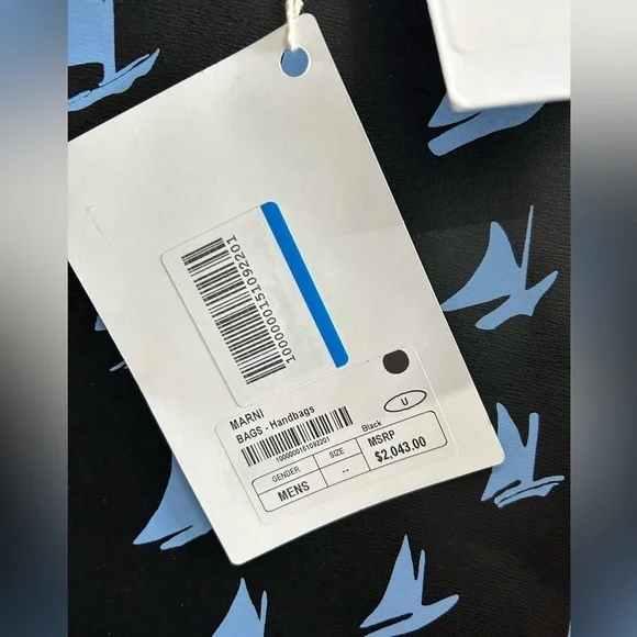 MARNI Spring/Summer 2018 Unisex Blue Leather Sailboat Patterned Satchel Bag - Picture 15 of 17